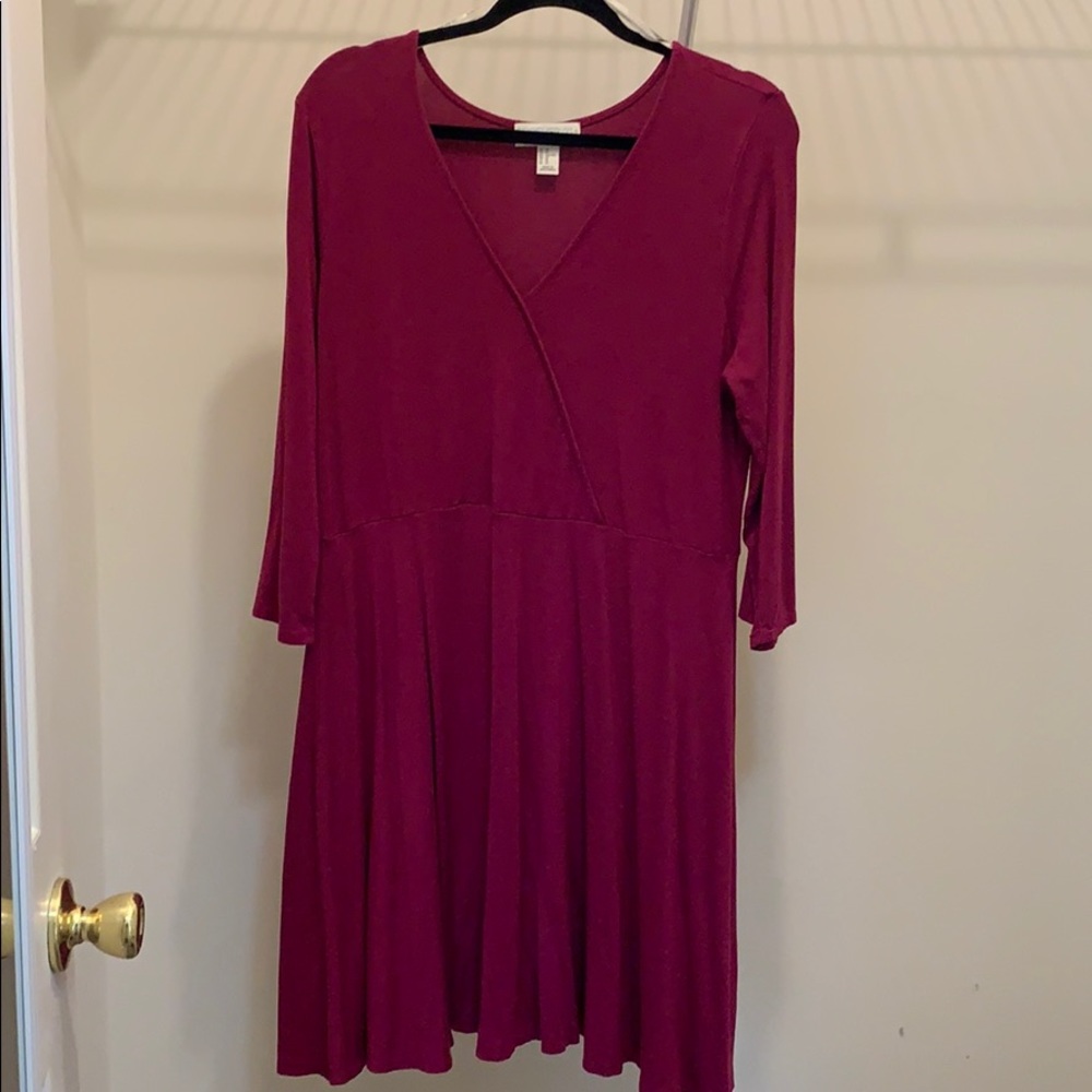 Plus Size Long Sleeve Swing Dress